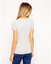 T-shirt à col rond gris Asos