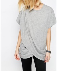 T-shirt à col rond gris Asos