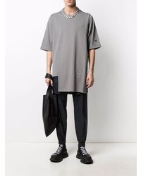 T-shirt à col rond gris Rick Owens X Champion