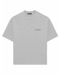 T-shirt à col rond gris Balenciaga
