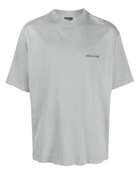 T-shirt à col rond gris Balenciaga