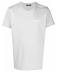 T-shirt à col rond gris Balmain