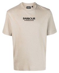 T-shirt à col rond gris Barbour International