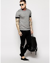 T-shirt à col rond gris Asos