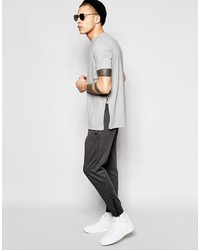 T-shirt à col rond gris Asos