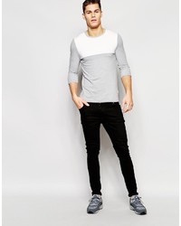 T-shirt à col rond gris Asos