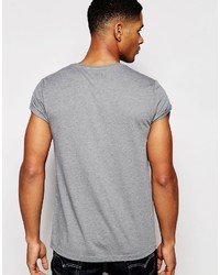 T-shirt à col rond gris Asos