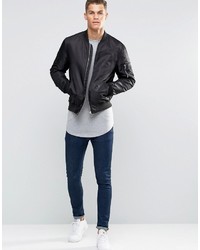 T-shirt à col rond gris Asos