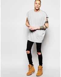 T-shirt à col rond gris Asos