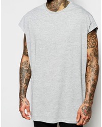 T-shirt à col rond gris Asos