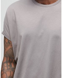 T-shirt à col rond gris Asos