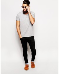 T-shirt à col rond gris Asos