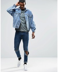 T-shirt à col rond gris Asos