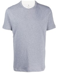 T-shirt à col rond gris Brunello Cucinelli