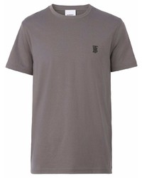 T-shirt à col rond gris Burberry