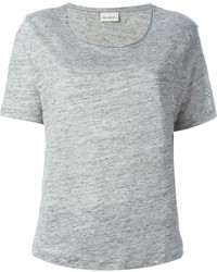 T-shirt à col rond gris By Malene Birger