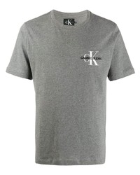 T-shirt à col rond gris Calvin Klein Jeans