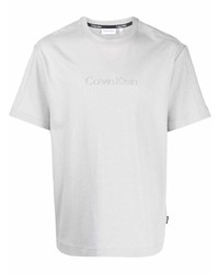 T-shirt à col rond gris Calvin Klein