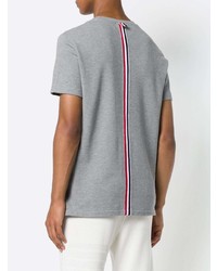 T-shirt à col rond gris Thom Browne