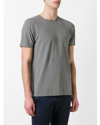 T-shirt à col rond gris Drumohr