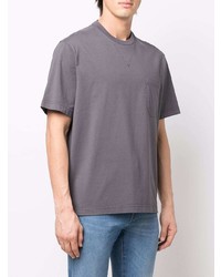 T-shirt à col rond gris Z Zegna