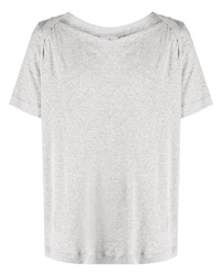 T-shirt à col rond gris Chloe Nardin