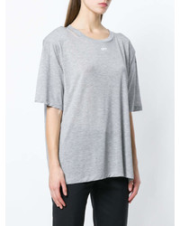 T-shirt à col rond gris Off-White