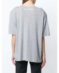 T-shirt à col rond gris Off-White