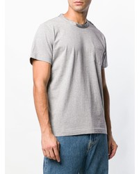 T-shirt à col rond gris Sacai