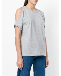 T-shirt à col rond gris MM6 MAISON MARGIELA