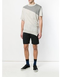 T-shirt à col rond gris Lanvin