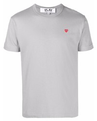 T-shirt à col rond gris Comme Des Garcons Play