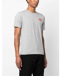 T-shirt à col rond gris Comme Des Garcons Play