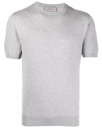 T-shirt à col rond gris Corneliani