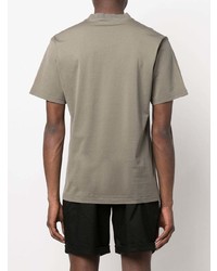 T-shirt à col rond gris Dell'oglio