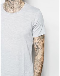 T-shirt à col rond gris Sisley