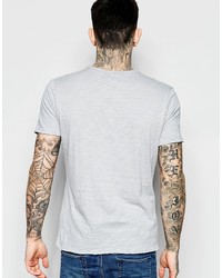T-shirt à col rond gris Sisley