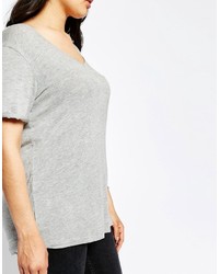 T-shirt à col rond gris Asos