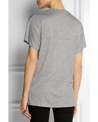 T-shirt à col rond gris Victoria Beckham