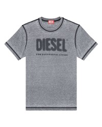 T-shirt à col rond gris Diesel