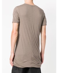 T-shirt à col rond gris Rick Owens