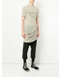 T-shirt à col rond gris Rick Owens