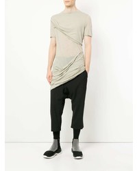 T-shirt à col rond gris Rick Owens