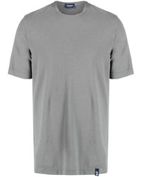 T-shirt à col rond gris Drumohr