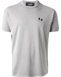 T-shirt à col rond gris DSquared