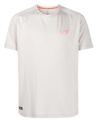 T-shirt à col rond gris Ea7 Emporio Armani