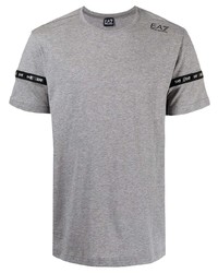 T-shirt à col rond gris Ea7 Emporio Armani