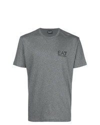 T-shirt à col rond gris Ea7 Emporio Armani