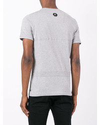 T-shirt à col rond gris Philipp Plein