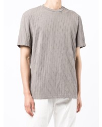 T-shirt à col rond gris Giorgio Armani